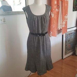 White House Black Market Belted Trumpet Dress Size 10